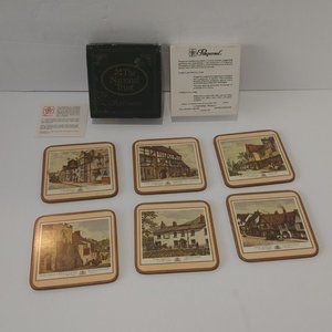 Pimpernel The National Trust 6 Coaster Set 4" Acrylic Old English Pubs & Pubs